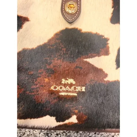 Stylish Coach Hadley Cow Print Convertible Crossbody Bag - Picture 3 of 11